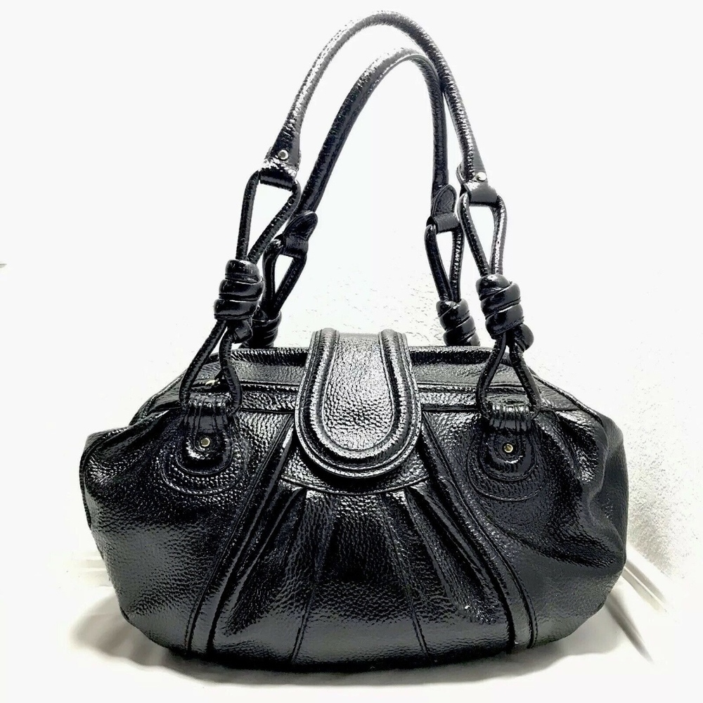 Loeffler Randall Handbag Black Patent Braid Should